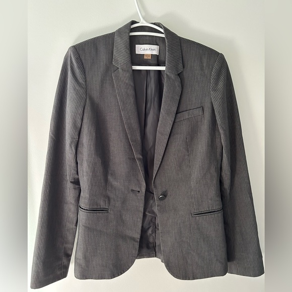 Calvin Klein grey striped blazer - Picture 1 of 6